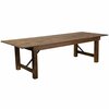 Flash Furniture Rectangle FarmTable, Antique, Rustic, Foldng, 108"x40", 40" W, 108" L, 30" H, Wood Top, Wood Grain XA-F-108X40-GG